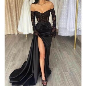 Floor length satin/lace formal gown